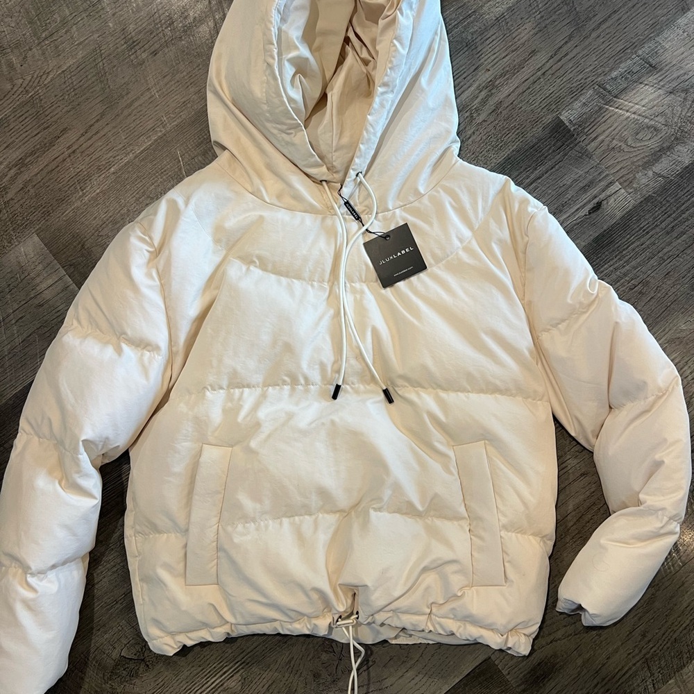 JLUXLABEL Cream Hooded Pullover Puffer Jacket Size Small